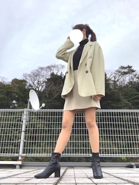 「スクエアトゥ」｜「アイテム（セットアップ）」を使った、sakeさん（レディース・163cm）の冬コーディネート