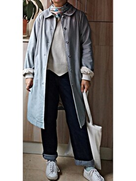 「Samansa Mos2（サマンサ モスモス）のアイテム（トレンチコート）」を使った、miumiu还想去纽约さん（レディース・155cm）の春コーディネート