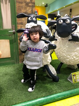 「こども ビームス（コドモビームス）のアイテム（ブーツ）」を使った、hikariさん（キッズ・90cm）の冬コーディネート