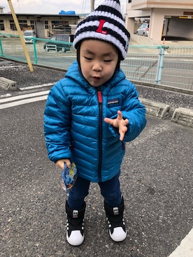 「こども ビームス（コドモビームス）のアイテム（ブーツ）」を使った、hikariさん（キッズ・90cm）の冬コーディネート