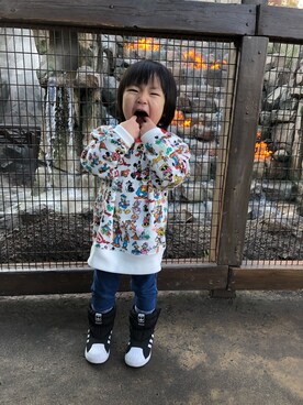「こども ビームス（コドモビームス）のアイテム（ブーツ）」を使った、hikariさん（キッズ・90cm）の冬コーディネート