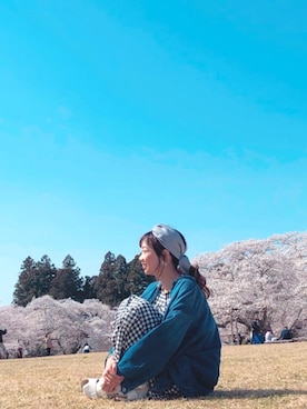 「Samansa Mos2 blue（サマンサモスモスブルー）のアイテム（シャツワンピース）」を使った、おがちゃん🌸さん（レディース・158cm）の春コーディネート