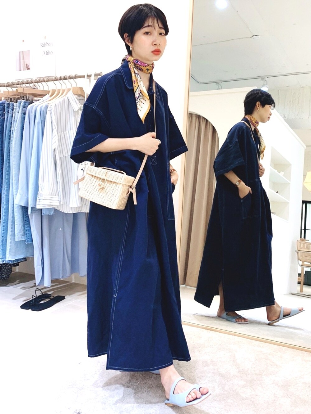 「ootd、牛仔」｜「Bershkaのアイテム（チャーム、オレンジ系）」を使った、hope002514さん（レディース・161cm）の夏コーディネートの1枚目の写真