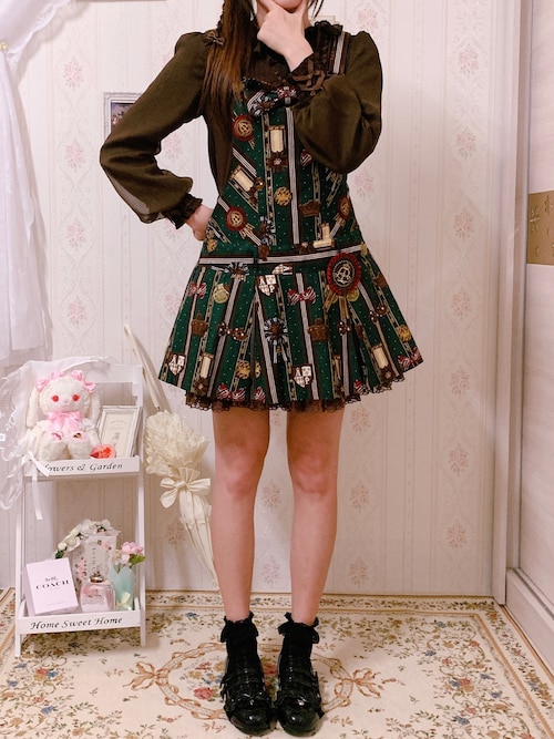 Angelic pretty Chocolate Rosetteサロペット 靴下