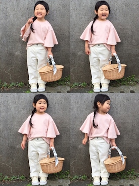 「RODE SKO（ロデスコ）のアイテム」を使った、hanamenさん（キッズ・80cm）の春コーディネート