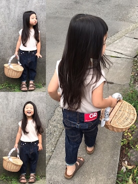 「RODE SKO（ロデスコ）のアイテム」を使った、hanamenさん（キッズ・90cm）の秋コーディネート