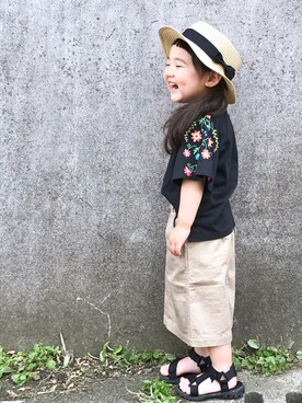 「BNT（ビーエヌティー　　）のアイテム」を使った、hanamenさん（キッズ・80cm）の春コーディネート