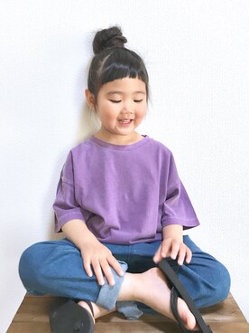 「GLOBAL WORK（グローバルワーク）のアイテム」を使った、hanamenさん（キッズ・100cm）の春コーディネート