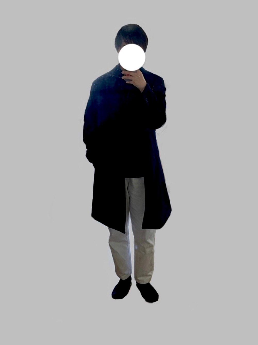 「モノトーン、プチプラ、白パンツ、UNIQLO」｜「UNIQLOのアイテム（ジャケット/アウター、ブラック系）」を使った、98atngrさん（メンズ・165cm）の冬コーディネートの1枚目の写真