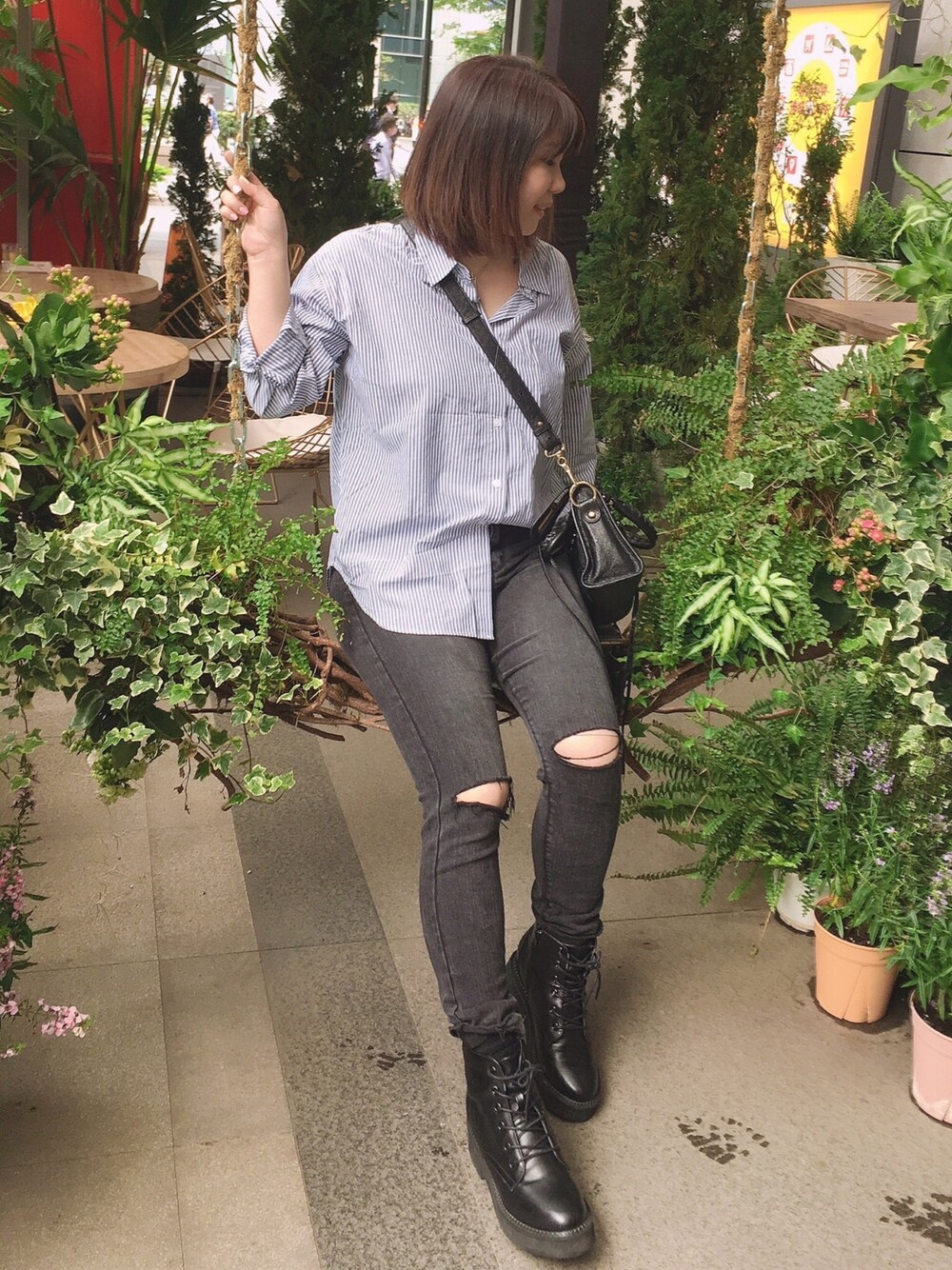 「小個子、小隻女」｜「H:CONNECTのアイテム（シャツ/ブラウス、その他）」を使った、lily🇹🇼🇹🇼さん（レディース・151cm）の春コーディネートの1枚目の写真