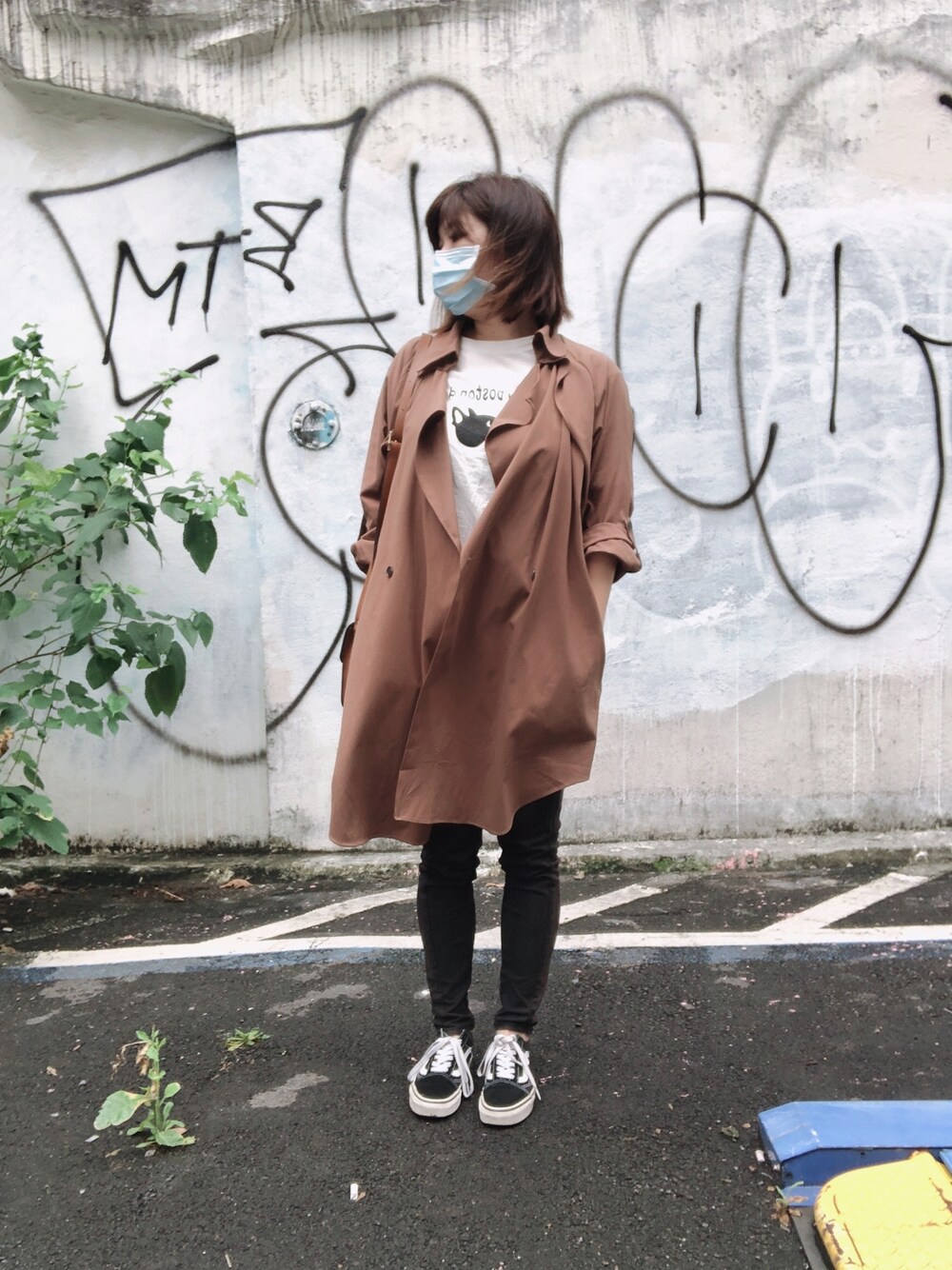 「小隻女、小個子、ootd、2020、春、風衣」｜「a.tstoreのアイテム（ジャケット/アウター、ブラウン系）」を使った、lily🇹🇼🇹🇼さん（レディース・151cm）の春コーディネートの1枚目の写真