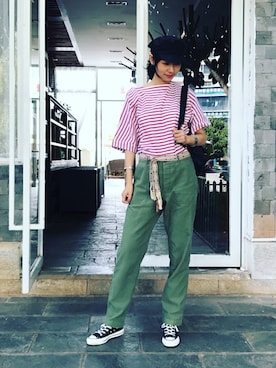 微博@chirldrensdayさん（レディース・174cm）の夏コーディネート