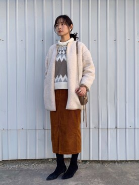 微博@chirldrensdayさん(レディース・174cm)の冬コーディネート