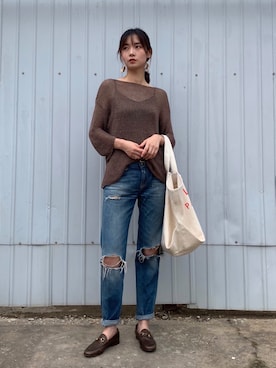 「R13（アールサーティーン）のアイテム（パンツ）」を使った、微博@chirldrensdayさん（レディース・174cm）の夏コーディネート