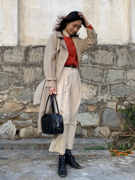 「Midnightのアイテム」を使った、微博@chirldrensdayさん（レディース・174cm）の秋コーディネート