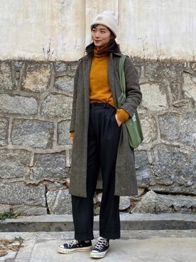 微博@chirldrensdayさん(レディース・174cm)の冬コーディネート