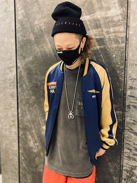 「TOPGUN」｜「アイテム（ブルゾン）」を使った、KARASAWAさん（メンズ・173cm）の夏コーディネート
