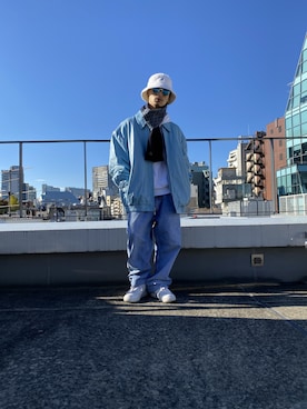 「SEANJOHN（ショーンジョン）のアイテム（ライダースジャケット）」を使った、内山   和輝さん（メンズ・165cm）の冬コーディネート