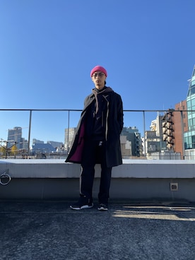 「アイテム（ステンカラーコート）」を使った、内山   和輝さん（メンズ・165cm・20代）の冬コーディネート