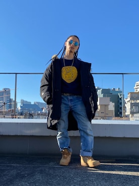 「VERSACE（ヴェルサーチ）のアイテム（スウェット）」を使った、内山   和輝さん（メンズ・165cm）の春コーディネート