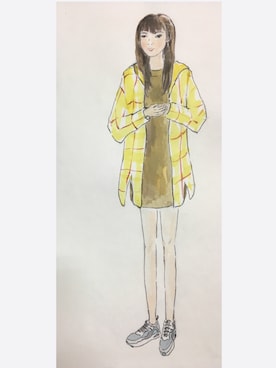 「yellow」｜「アイテム（モッズコート）」を使った、ydpさん（レディース・157cm）の春コーディネート