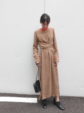 CLANE SHINJUKU｜梅本 絵理使用「CLANE（TWIST DESIGN ONE PIECE）」的時尚穿搭