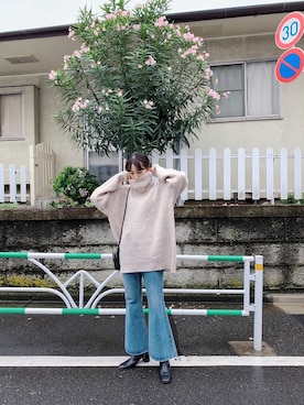 「CLANE（クラネ）のアイテム（ブーツ）」を使った、梅本 絵理さん（レディース・158cm）の秋コーディネート