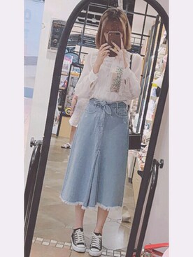 「CONVERSE（コンバース）のconverse（コンバース） ALL STAR OX（オールスターOX）（スニーカー）」を使った、纱さん（レディース・168cm）の夏コーディネート