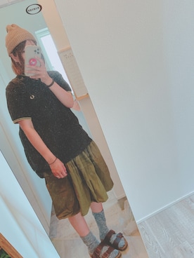 「フレッドペリー」｜「アイテム（帽子）」を使った、pokoさん（レディース・161cm）の夏コーディネート