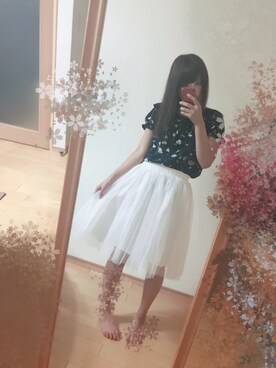 「BASE（ベース）のアイテム（トップス）」を使った、みずまるさん（レディース・166cm）の夏コーディネート