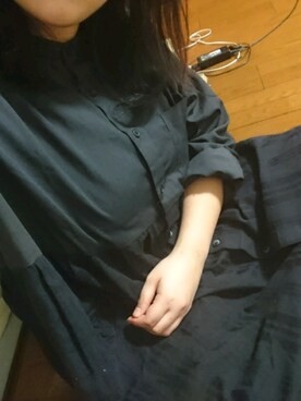 「ノーカラー」｜「アイテム（シャツワンピース）」を使った、おとぎばなしさん（レディース・156cm）の冬コーディネート