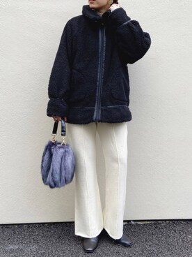 「フライトボアジャケット」｜○Saya○さん（レディース・158cm）の冬コーディネート