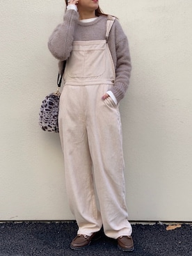「ラメニット」｜「アイテム（サロペット/オーバーオール）」を使った、○Saya○さん（レディース・158cm）の冬コーディネート