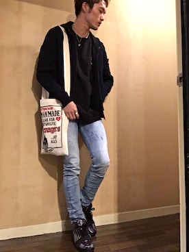 「HUF（ハフ）のアイテム（スウェット）」を使った、yusukeさん（メンズ・178cm）の冬コーディネート