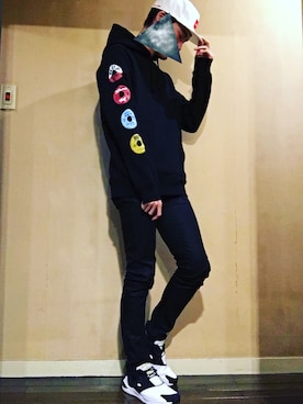 「HUF（ハフ）のアイテム（Cap、ホワイト系）」を使った、yusukeさん（メンズ・178cm）の春コーディネート