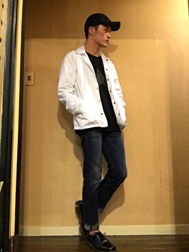 「HUF（ハフ）のアイテム（ナイロンジャケット）」を使った、yusukeさん（メンズ・178cm）の春コーディネート