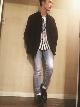 「DIESEL（ディーゼル）のアイテム（Shirts、その他）」を使った、yusukeさん（メンズ・178cm）の春コーディネート