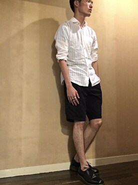 「MARTIN MARGIELA（マルタンマルジェラ）のアイテム（Shirts、ホワイト系）」を使った、yusukeさん（メンズ・178cm）の秋コーディネート