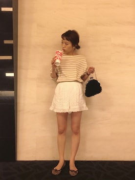 総刺繍レースショートパンツを使った人気ファッションコーディネート Wear