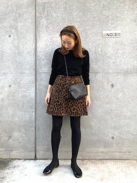 「H&M（エイチ・アンド・エム）のアイテム（ショルダーバッグ）」を使った、りっぴーさん（レディース・154cm）の秋コーディネート