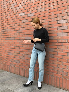 「H&M（エイチ・アンド・エム）のアイテム（ショルダーバッグ）」を使った、りっぴーさん（レディース・154cm）の秋コーディネート