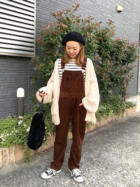 「WEGO（ウィゴー）のアイテム（オールインワン・サロペット）」を使った、りっぴーさん（レディース・154cm）の秋コーディネート