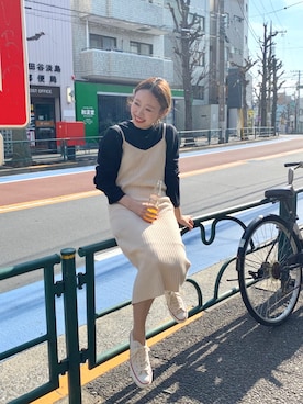 「Another Edition（アナザーエディション）のアイテム（ワンピース/ドレス）」を使った、りっぴーさん（レディース・154cm）の春コーディネート