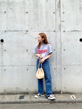「flower（フラワー）のアイテム（パンツ）」を使った、りっぴーさん（レディース・154cm）の春コーディネート