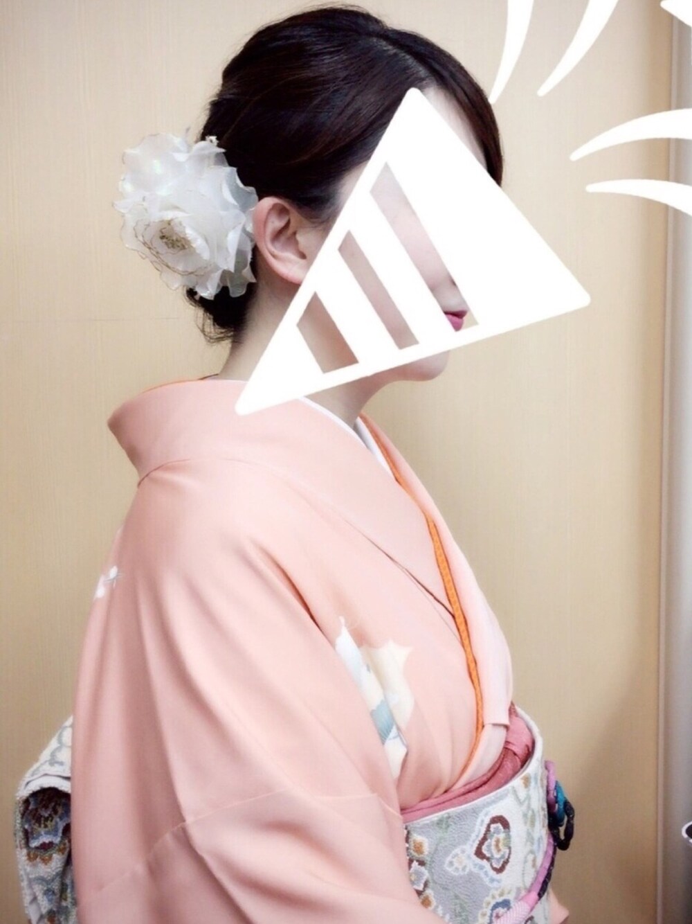 「着物、和装、きもの」｜「no brandのアイテム（浴衣、ピンク系）」を使った、@kowakaba@さん（レディース・163cm）の冬コーディネートの1枚目の写真