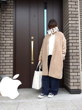 「MERLOT（メルロー）のアイテム（その他アウター）」を使った、Jun*さん（レディース・157cm）の冬コーディネート