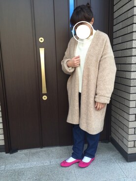 「MERLOT（メルロー）のアイテム（その他アウター）」を使った、Jun*さん（レディース・157cm）の冬コーディネート