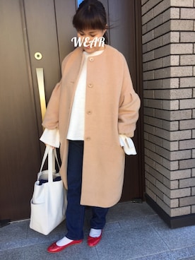 「rps（アールピーエス）のアイテム（ダウンジャケット/コート）」を使った、Jun*さん（レディース・157cm）の冬コーディネート