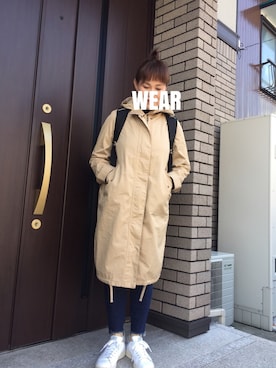 「スタンスミス」｜「アイテム（モッズコート）」を使った、Jun*さん（レディース・157cm）の春コーディネート