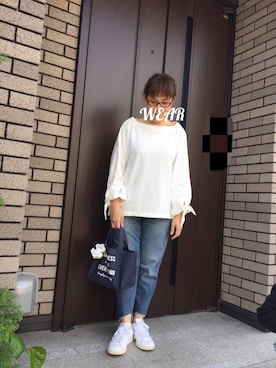 「BLUE BLUE（ブルーブルー）のアイテム（財布/小物）」を使った、Jun*さん（レディース・157cm）の春コーディネート